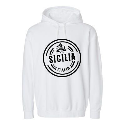 Sicilia Flag Sicily Palermo Italy Garment-Dyed Fleece Hoodie