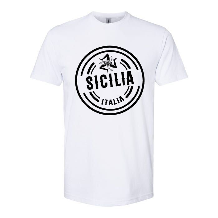 Sicilia Flag Sicily Palermo Italy Softstyle CVC T-Shirt