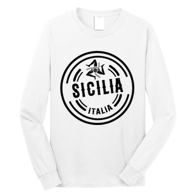 Sicilia Flag Sicily Palermo Italy Long Sleeve Shirt