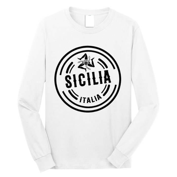 Sicilia Flag Sicily Palermo Italy Long Sleeve Shirt