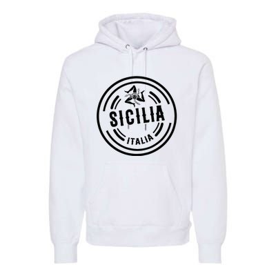 Sicilia Flag Sicily Palermo Italy Premium Hoodie