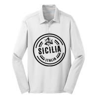 Sicilia Flag Sicily Palermo Italy Silk Touch Performance Long Sleeve Polo