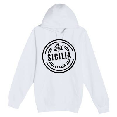 Sicilia Flag Sicily Palermo Italy Premium Pullover Hoodie