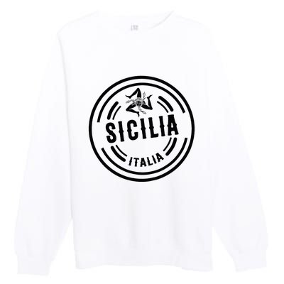 Sicilia Flag Sicily Palermo Italy Premium Crewneck Sweatshirt