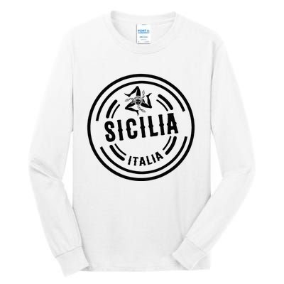 Sicilia Flag Sicily Palermo Italy Tall Long Sleeve T-Shirt