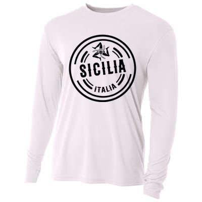 Sicilia Flag Sicily Palermo Italy Cooling Performance Long Sleeve Crew