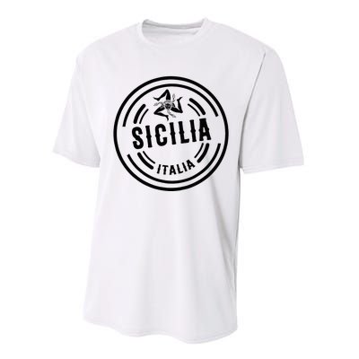 Sicilia Flag Sicily Palermo Italy Performance Sprint T-Shirt