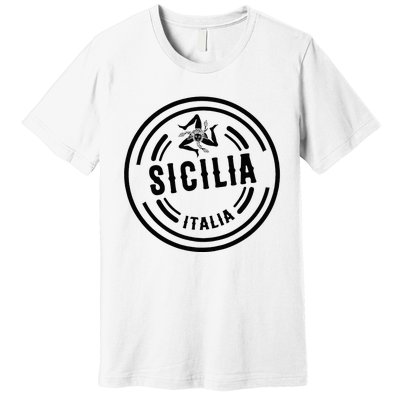 Sicilia Flag Sicily Palermo Italy Premium T-Shirt