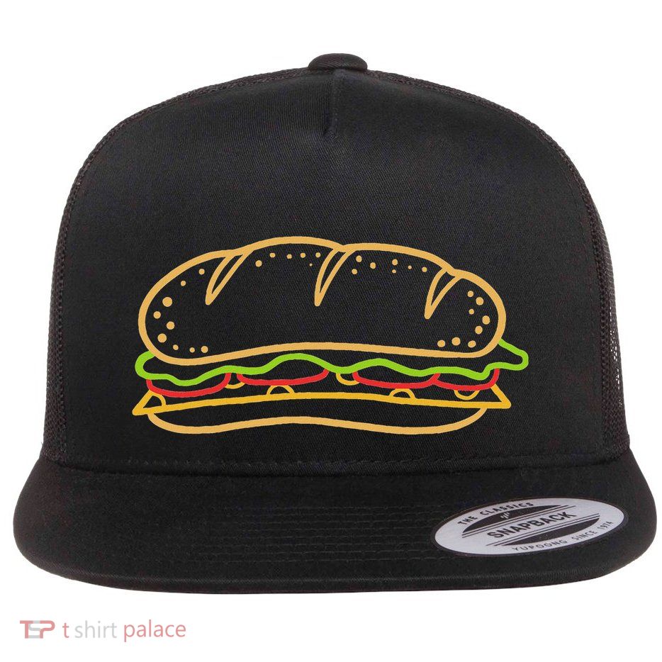 Sandwich Food Flat Bill Trucker Hat