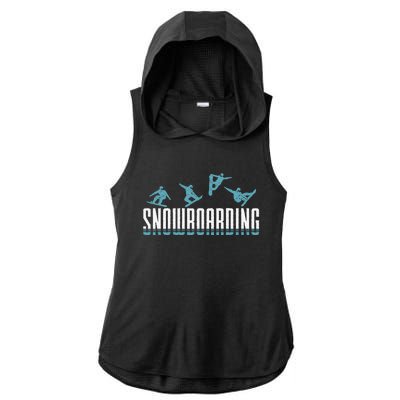 Snowboarding funny Snowboard Snowboarders slopes Ladies PosiCharge Tri-Blend Wicking Draft Hoodie Tank