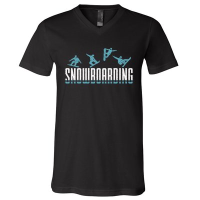 Snowboarding funny Snowboard Snowboarders slopes V-Neck T-Shirt