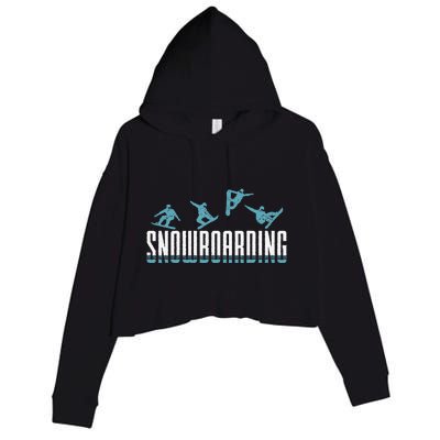 Snowboarding funny Snowboard Snowboarders slopes Crop Fleece Hoodie