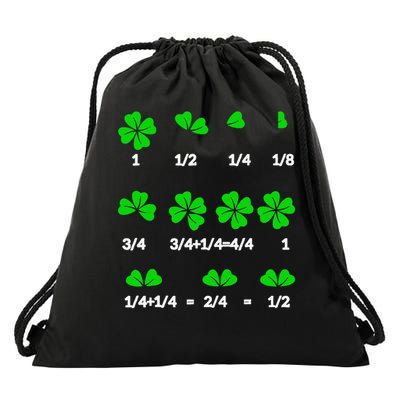 Shamrock Fraction St Patricks Day Funny Math Teacher Drawstring Bag