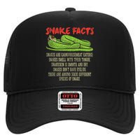 Snake Facts Snake Lover Reptile Lover High Crown Mesh Back Trucker Hat