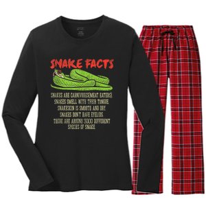 Snake Facts Snake Lover Reptile Lover Women's Long Sleeve Flannel Pajama Set 