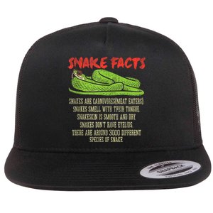 Snake Facts Snake Lover Reptile Lover Flat Bill Trucker Hat