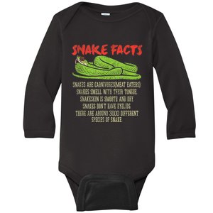 Snake Facts Snake Lover Reptile Lover Baby Long Sleeve Bodysuit