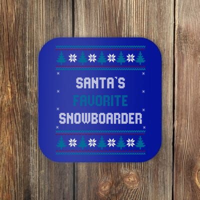 Santas Favorite Snowboarder Christmas Snowboard Funny Cool Gift Coaster