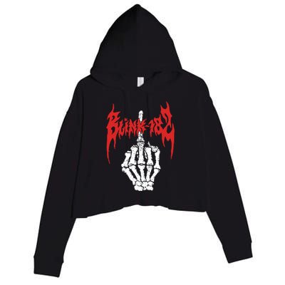 Skeleton Finger Crop Fleece Hoodie