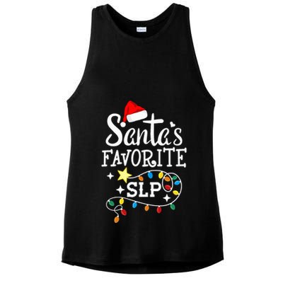 Santa's Favorite SLP Speechlanguage pathologists Christmas Ladies PosiCharge Tri-Blend Wicking Tank