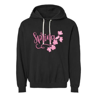 Spring Flower Garment-Dyed Fleece Hoodie