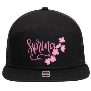 Spring Flower 7 Panel Mesh Trucker Snapback Hat