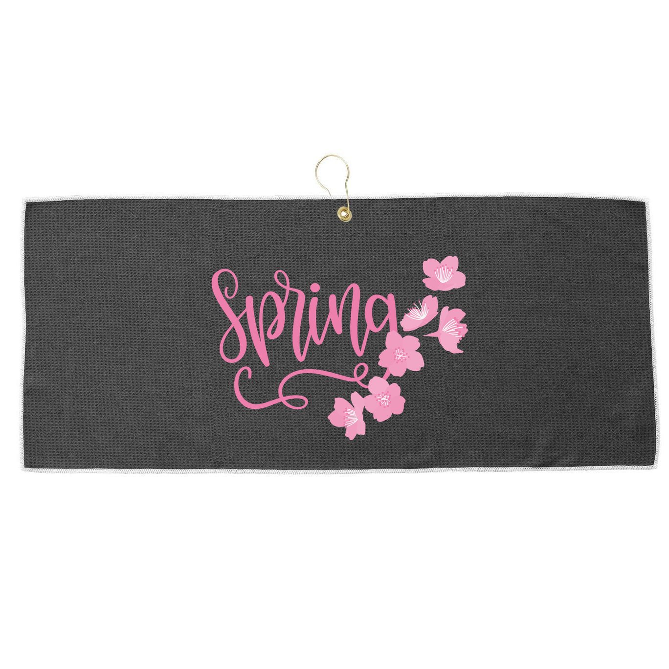 Spring Flower Large Microfiber Waffle Golf Towel