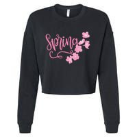 Spring Flower Cropped Pullover Crew