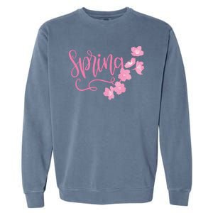 Spring Flower Garment-Dyed Sweatshirt