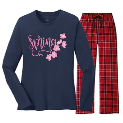 Spring Flower Women's Long Sleeve Flannel Pajama Set 