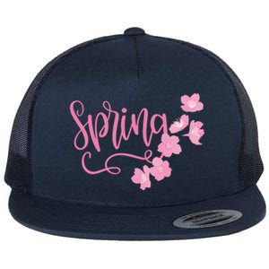 Spring Flower Flat Bill Trucker Hat