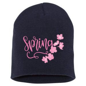 Spring Flower Short Acrylic Beanie