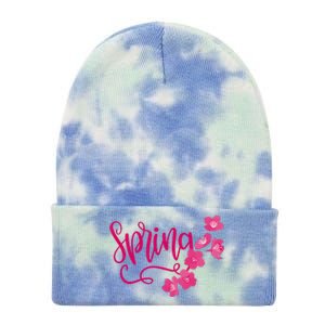 Spring Flower Tie Dye 12in Knit Beanie