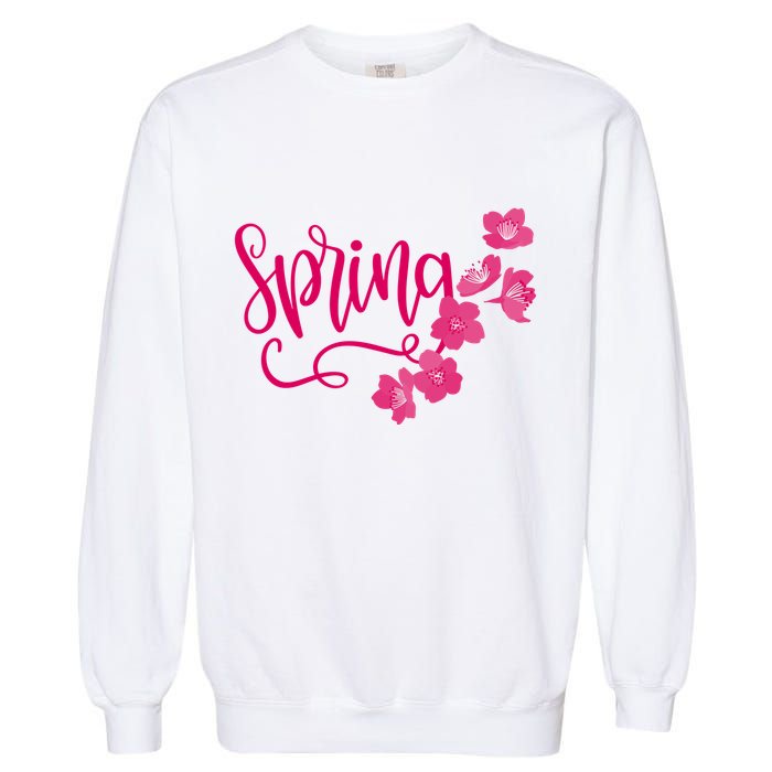 Spring Flower Garment-Dyed Sweatshirt