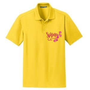 Spring Flower Dry Zone Grid Polo