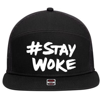 #Staywoke Funny Stay Woke Meme 7 Panel Mesh Trucker Snapback Hat