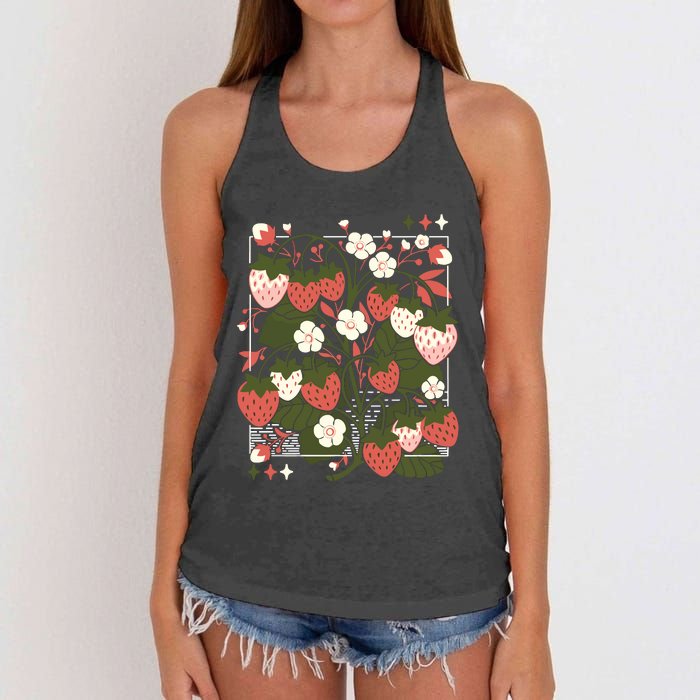 Strawberry Fields Women's Knotted Racerback Tank