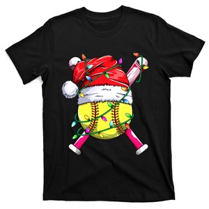 Santa's Favorite Softball Player Christmas Pajama T-Shirt