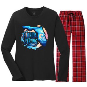 Support Florida Stay Western Strong Florida Women's Long Sleeve Flannel Pajama Set 