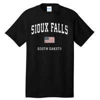 Sioux Falls South Dakota Sd Vintage American Flag Sports Hoodie Tall T-Shirt