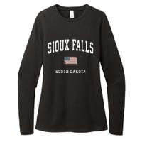 Sioux Falls South Dakota Sd Vintage American Flag Sports Hoodie Womens CVC Long Sleeve Shirt