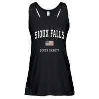 Sioux Falls South Dakota Sd Vintage American Flag Sports Hoodie Ladies Essential Flowy Tank