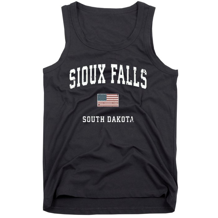 Sioux Falls South Dakota Sd Vintage American Flag Sports Hoodie Tank Top