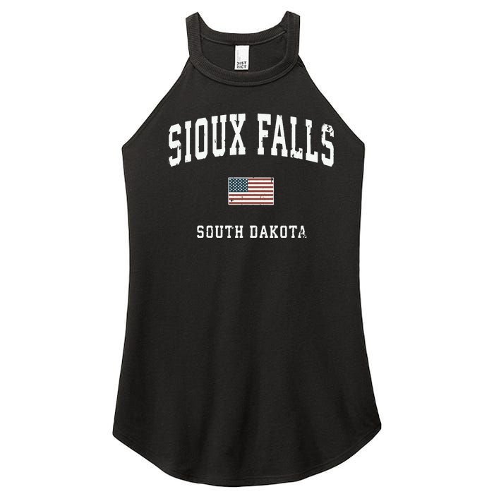 Sioux Falls South Dakota Sd Vintage American Flag Sports Hoodie Women's Perfect Tri Rocker Tank