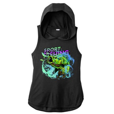 Sport Fishing Ladies PosiCharge Tri-Blend Wicking Draft Hoodie Tank