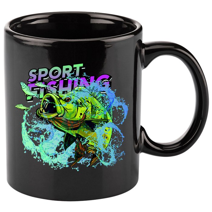 Sport Fishing 11oz C Handle Ceramic Mug