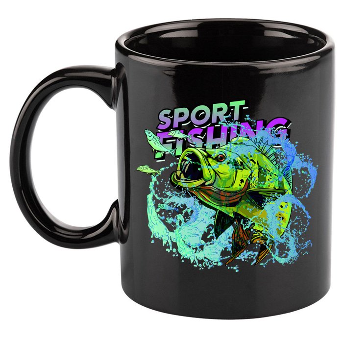 Sport Fishing 11oz C Handle Ceramic Mug