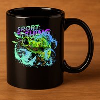 Sport Fishing 11oz C Handle Ceramic Mug
