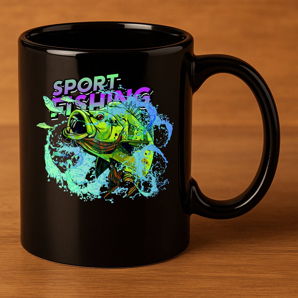 Sport Fishing 11oz C Handle Ceramic Mug