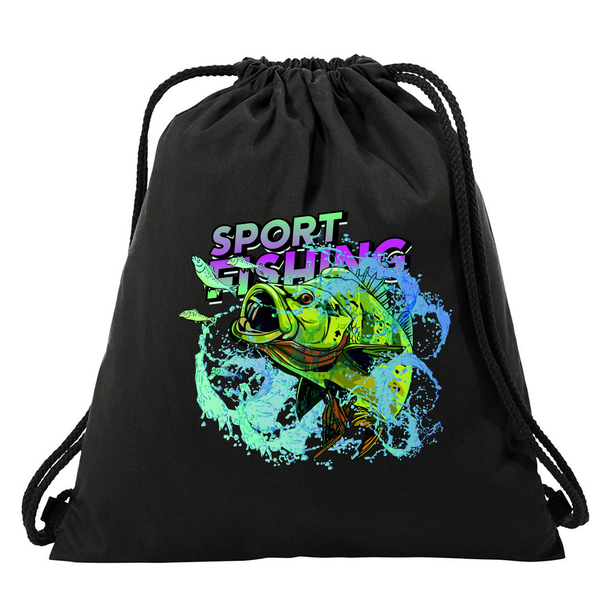 Sport Fishing Drawstring Bag